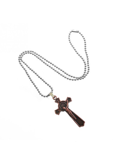 Jesus Christ Cross Copper Metal Pendant